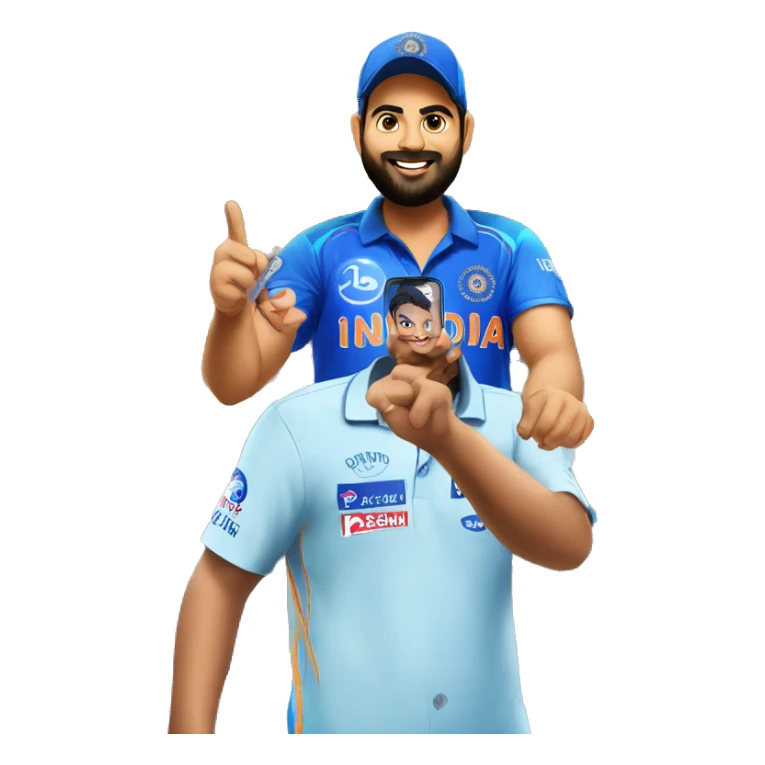 rohit sharma fan meeting him in stdim sticker