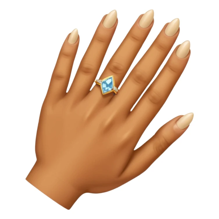 Caramel right hand with diamond ring on rong finger sticker