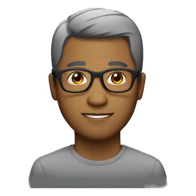 brown man with glasses and short hair sticker