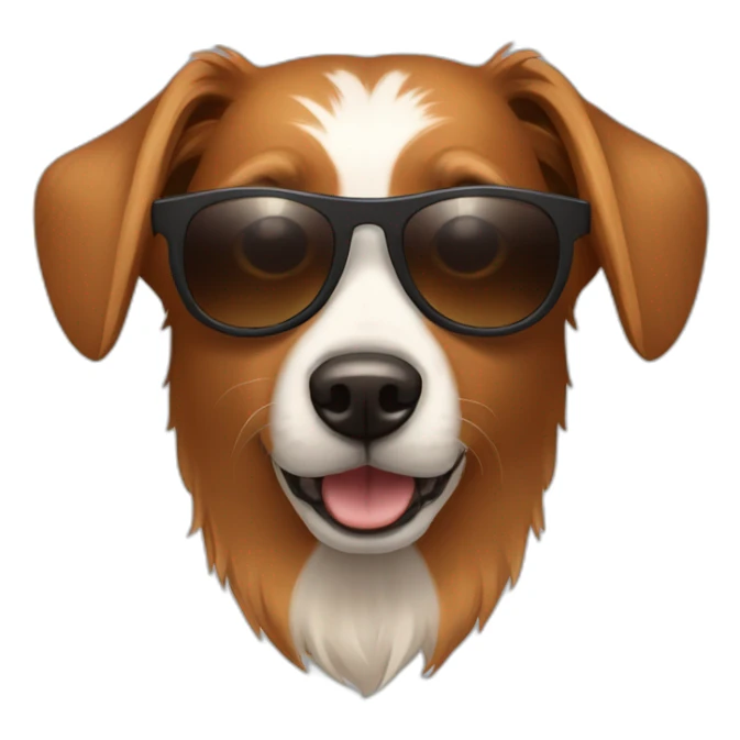 Pincher nain Dog with brown fur and sunglasses sticker