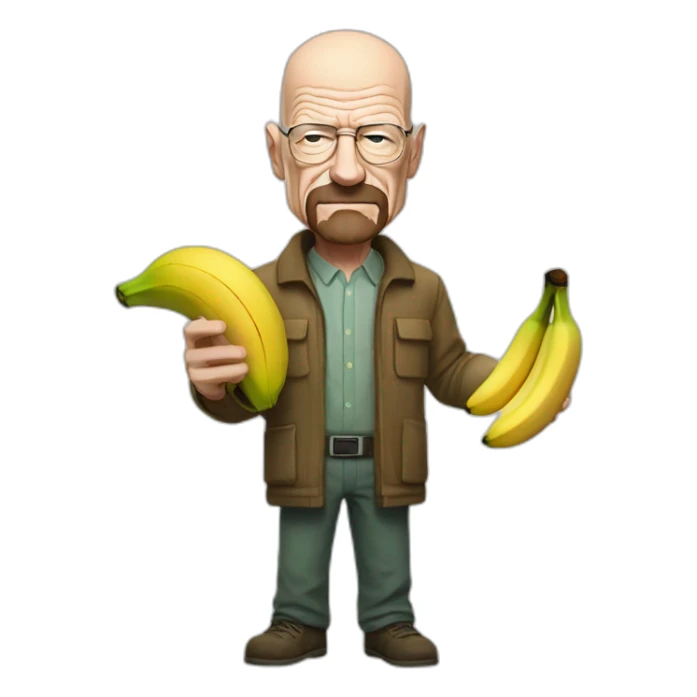 walter white with a banana in the hand sticker