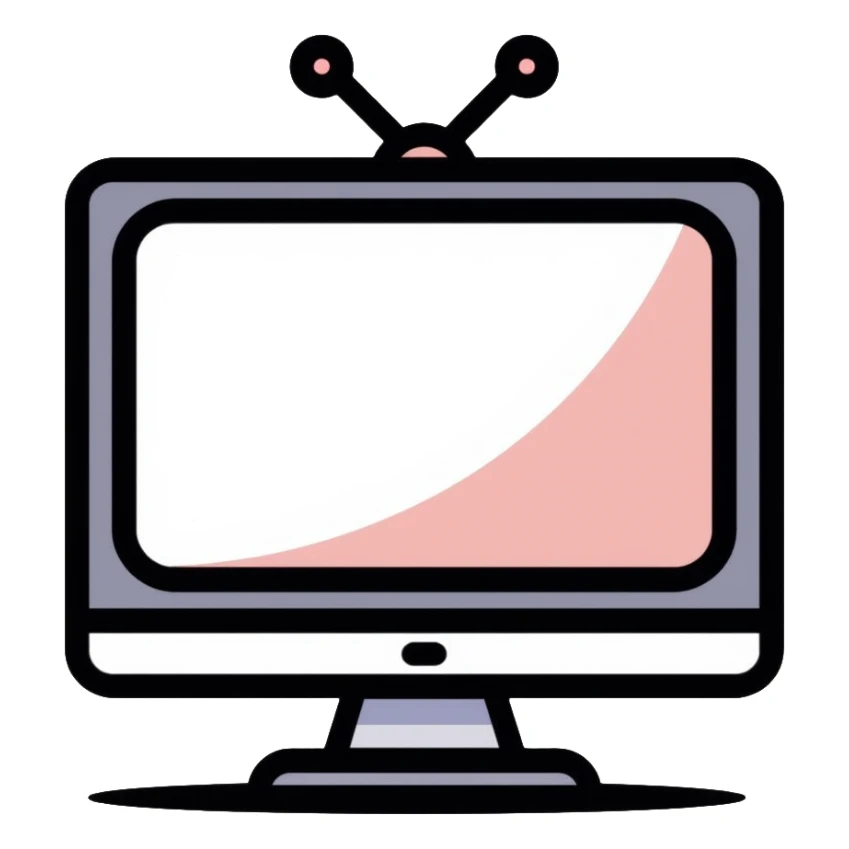 Television and computer screen together sticker