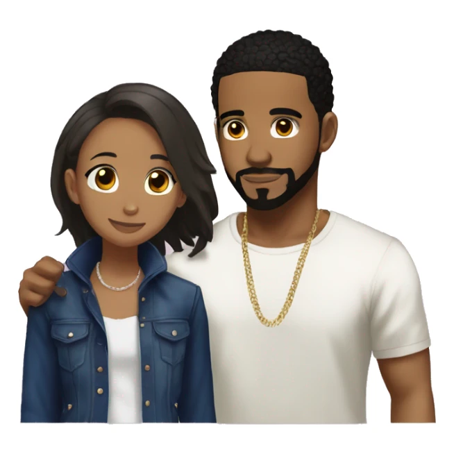 kendrick lamar and drake in romance anime sticker