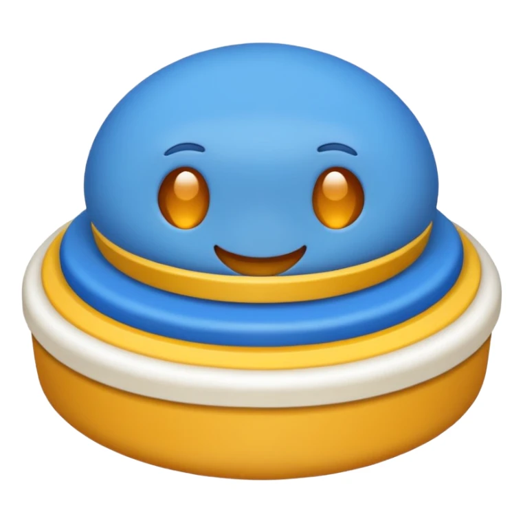 Un emoji de un circo azul con una palomita en el centro sticker