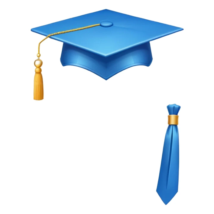 "Create an emoji of a graduation cap in bright blue (#1CBFF0)." sticker
