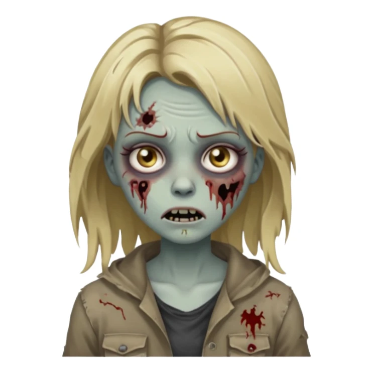 dark blond zombie girl sticker