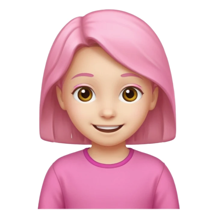 Criança sorrindo com roupas rosa  sticker