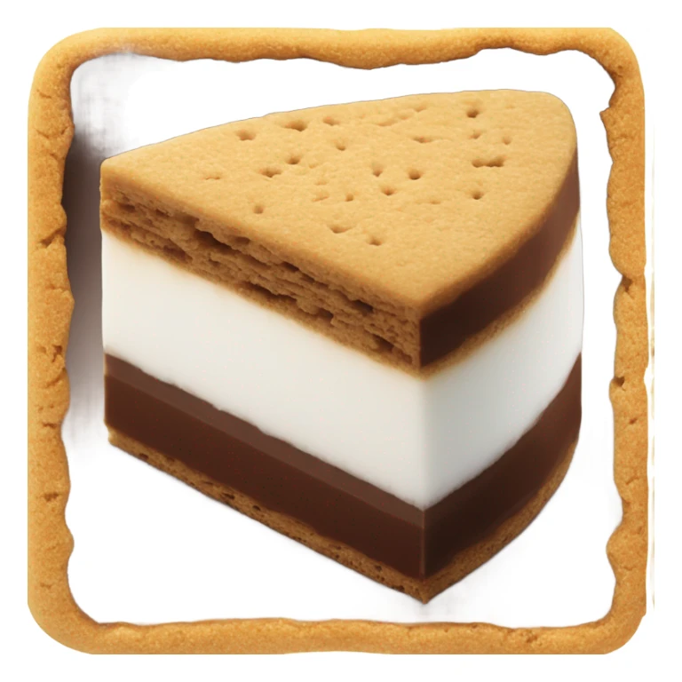 A mallomar with the shape of a dome that is cut in half so you can see the different layers clearly sticker