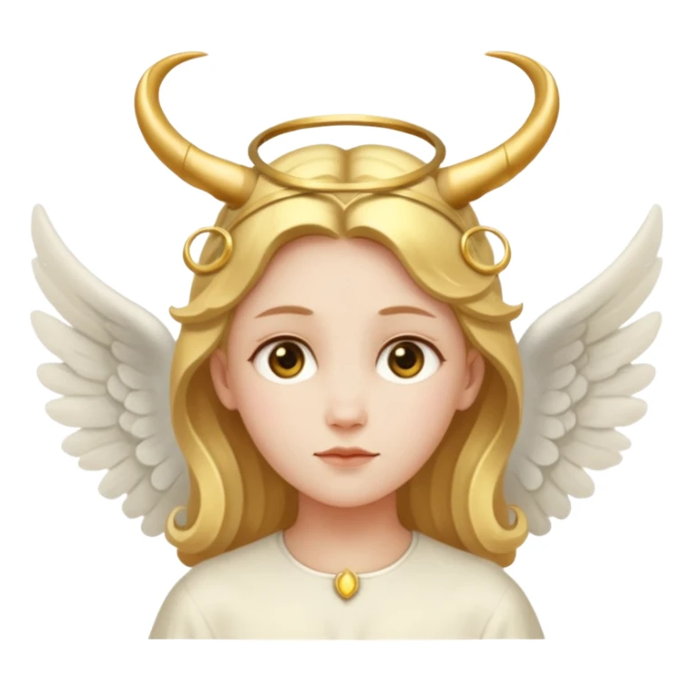 Angel with horns no wings and ring above head  sticker