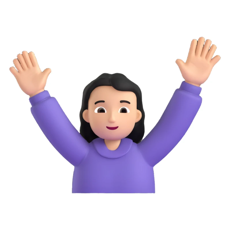 person raising hands in celebration reaching goal sticker