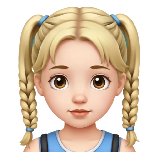 Cute young girl with pigtails sticker