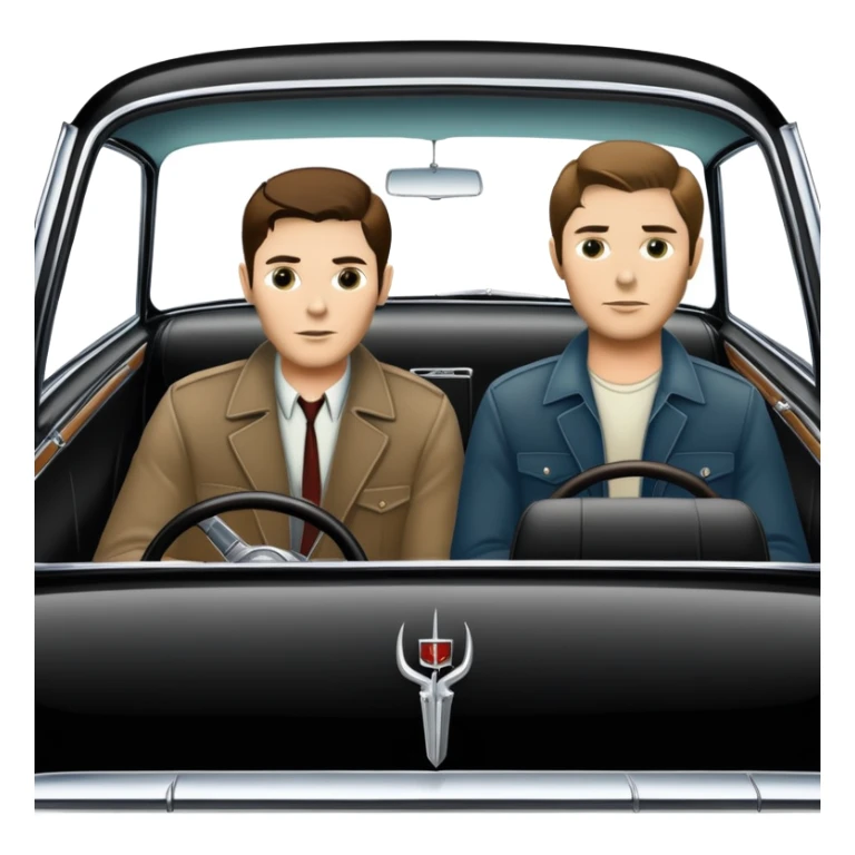 Sam and Dean inside Chevrolet impala from supernatural sticker