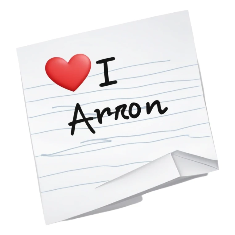 paper saying i love aaron sticker
