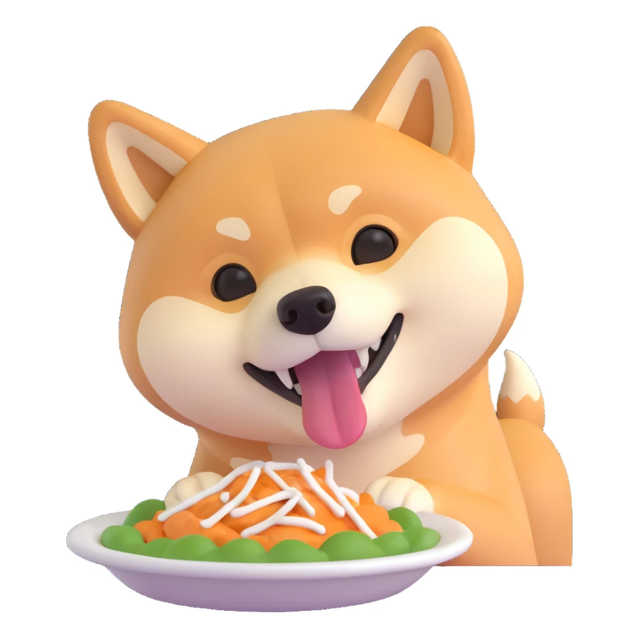 shiba inu, eating sticker