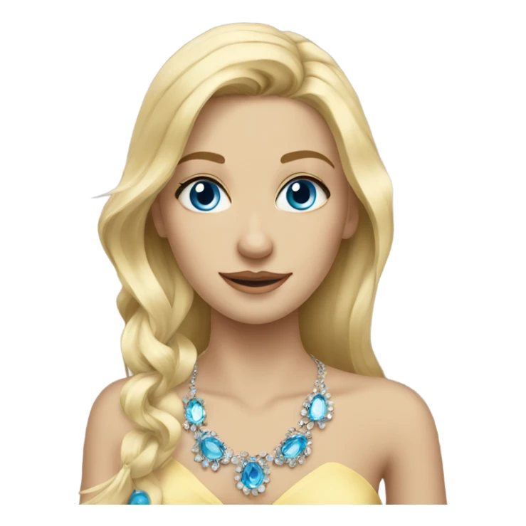 blonde girl with jewelry indoors with blue eyes sticker