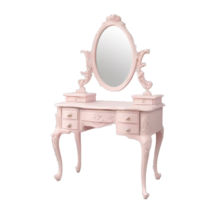 vintage rococo light pink dainty floral vanity sticker