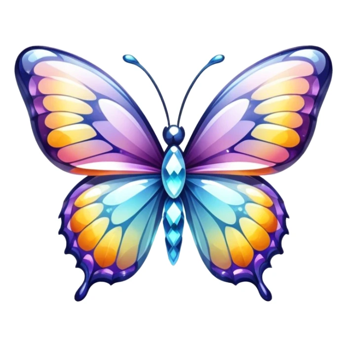 Shiny sparkly glass crystal butterfly sticker