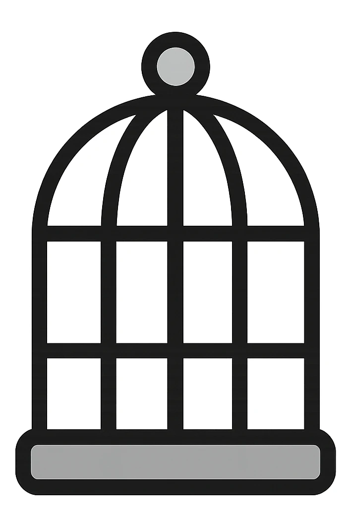 DCA vista come una gabbia stile emoji iphone. sticker