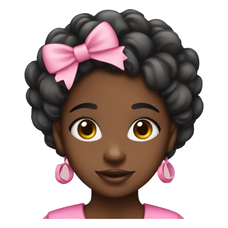 A black girl wearing pink bows  sticker