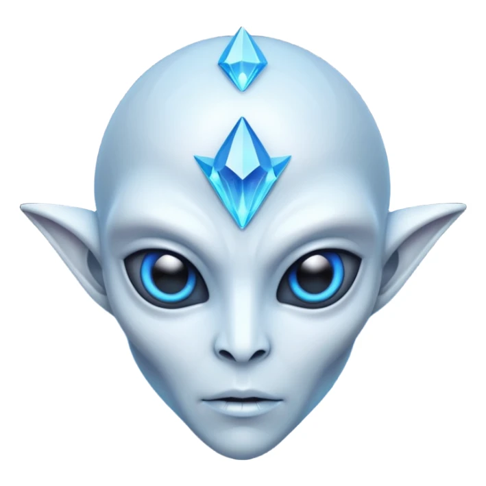 crystal alien portrait, head and shoulders only, transparent crystal skin, glowing core inside chest, sharp geometric features, 3D cartoon, mobile game icon style, clean background, no text, no watermark
 sticker
