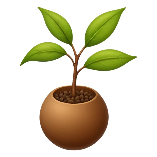 ein kleiner samenkorn, aus dem ein grüner zweig wächst sticker