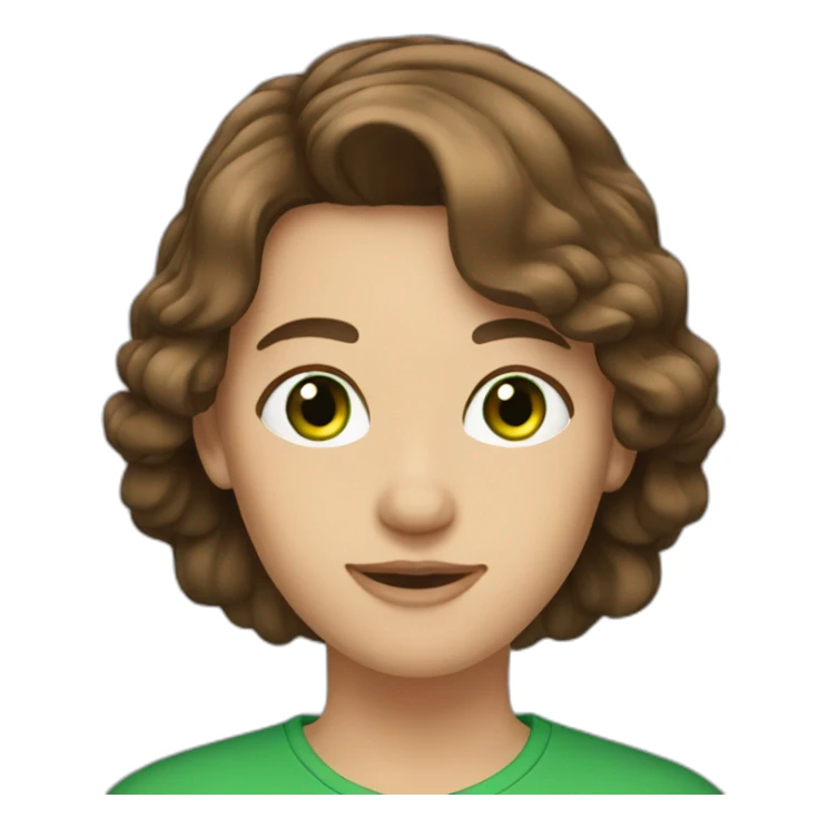 Brown hair European of 40 with green eyes sticker