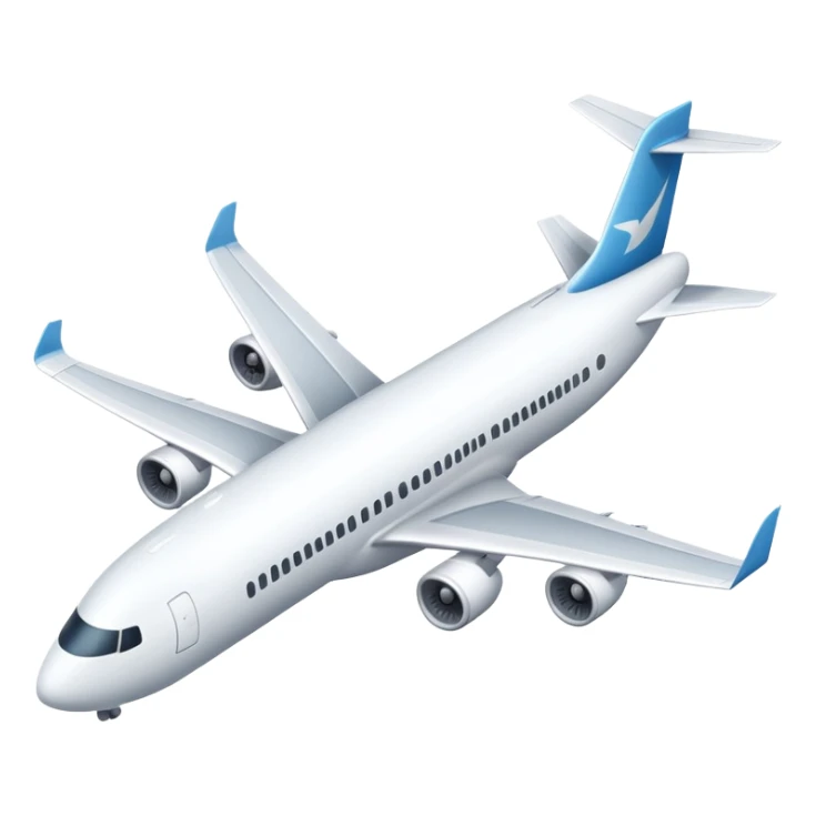 Commercial passenger airplane with wings sticker