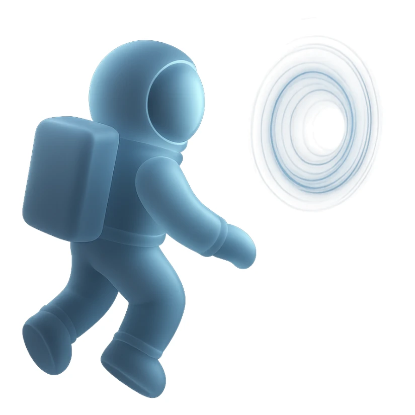 matte glass style astronaut floating near a wormhole, inspired by Interstellar sticker