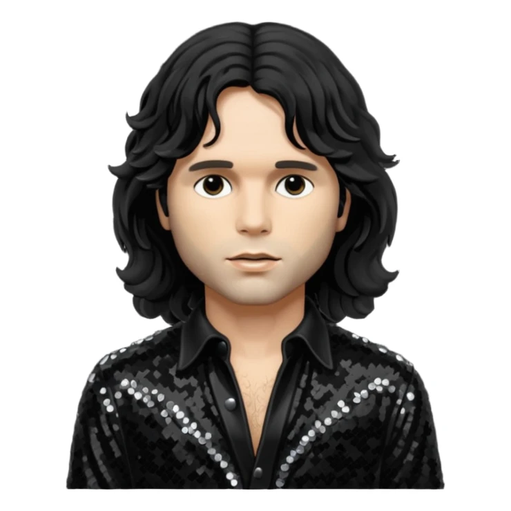 Jim Morrison  with black sequin outfit sticker