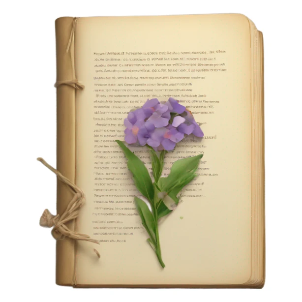 book with some pressed flowers on the pages realistic flowers pressing sticker