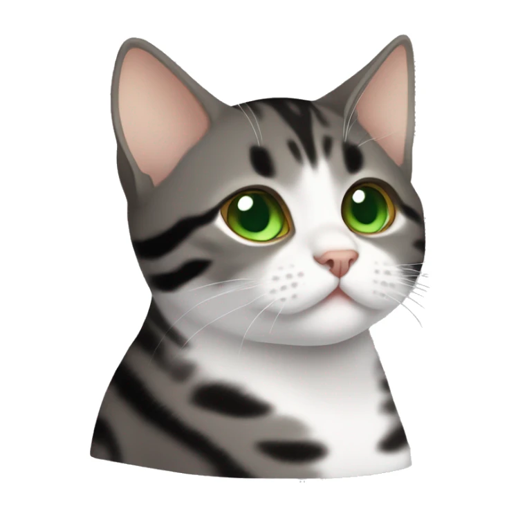 American shorthair brown and black with green eyes that is chunky  sticker