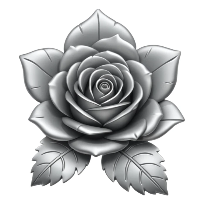 metal rose, without green leaves, just flower sticker