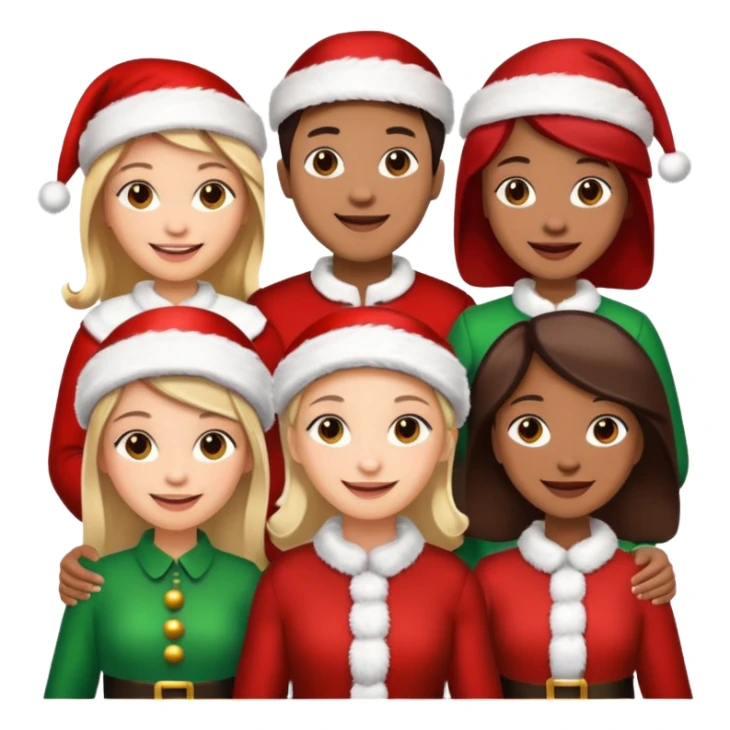 Family in   Christmas dressing sticker