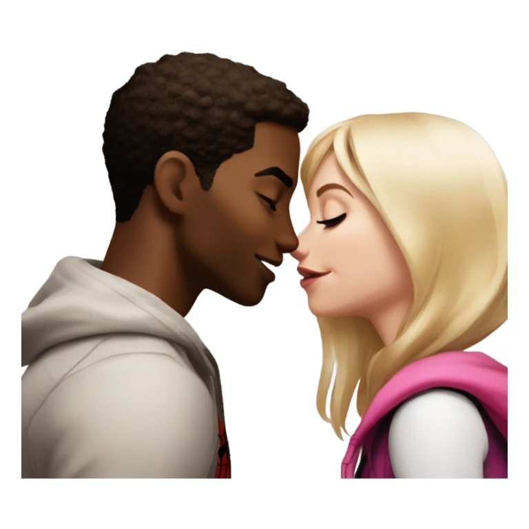 Spider-Man miles morales kissing brown gwen Stacey  sticker