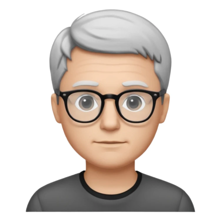 padre con gafas poco pello y color blanco y negro sin arujas sticker