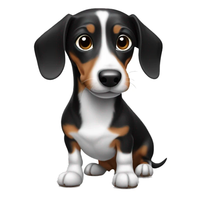 black and white dachshund sticker