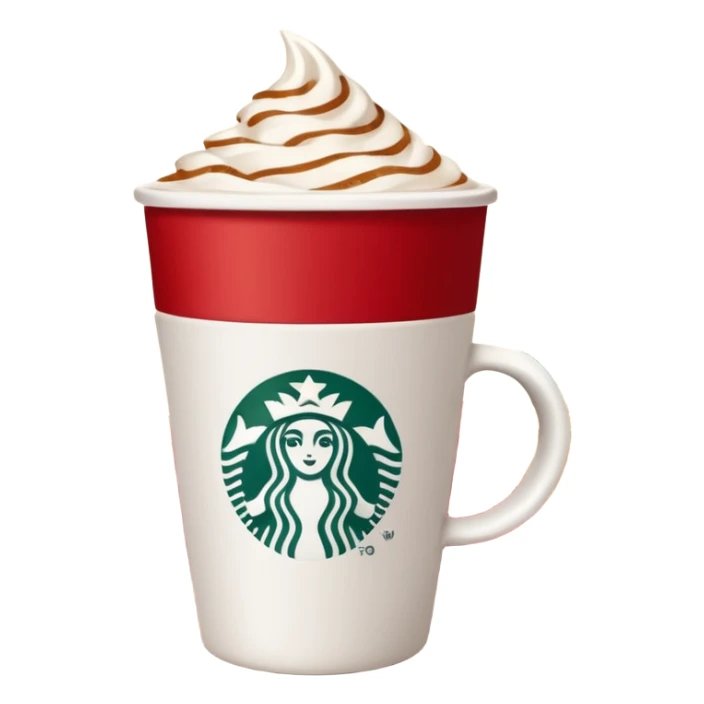 Starbucks cup in Christmas morning sticker