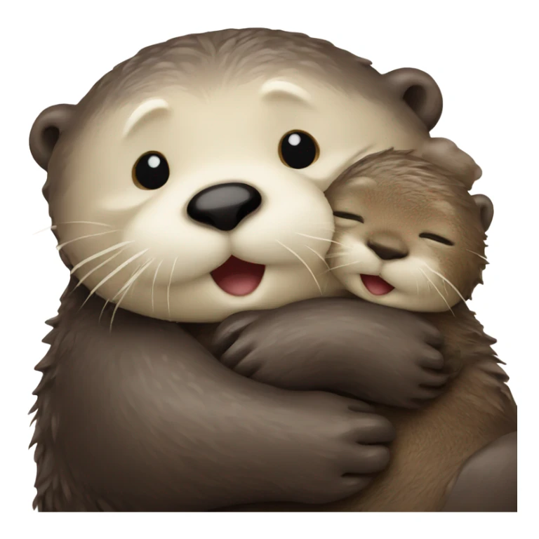 sea otter hugging baby sea otter sticker