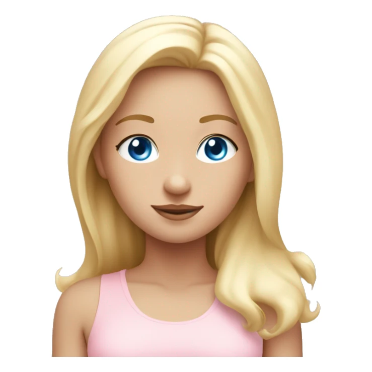blond blue eyes yoga girl in light pink clothes sticker