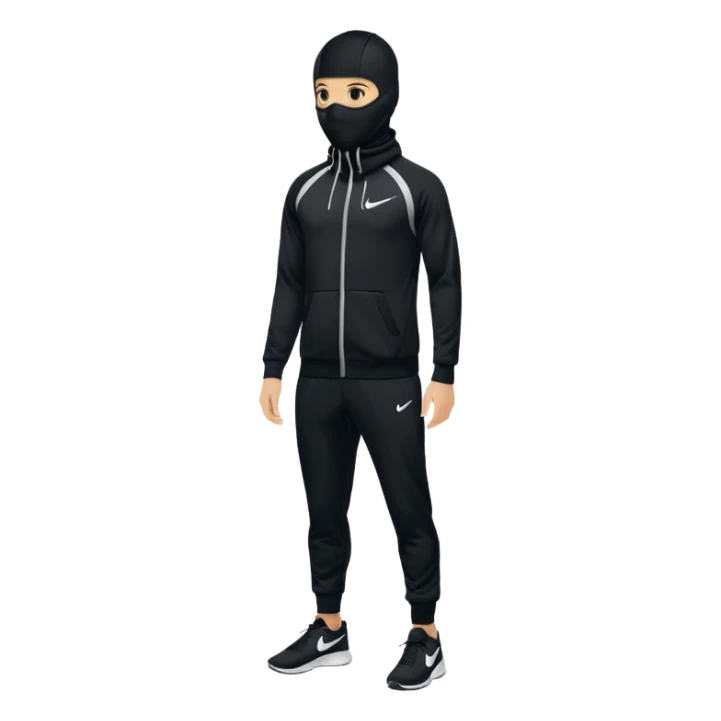 nike tech tracksuit clothing and baclava, ()no person sticker