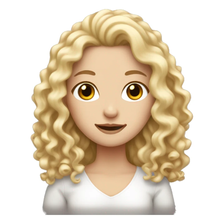 white girl with really curly long blonde hair sticker