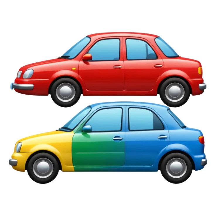 group of four cars sticker