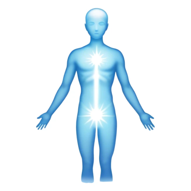 White strong spiritual aura emits from human silhouette  sticker