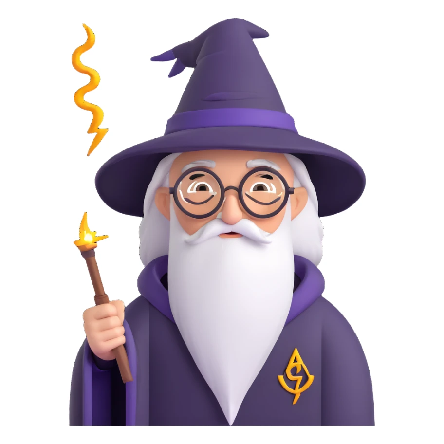 Harry Potter wizard with round glasses and lightning scar sticker