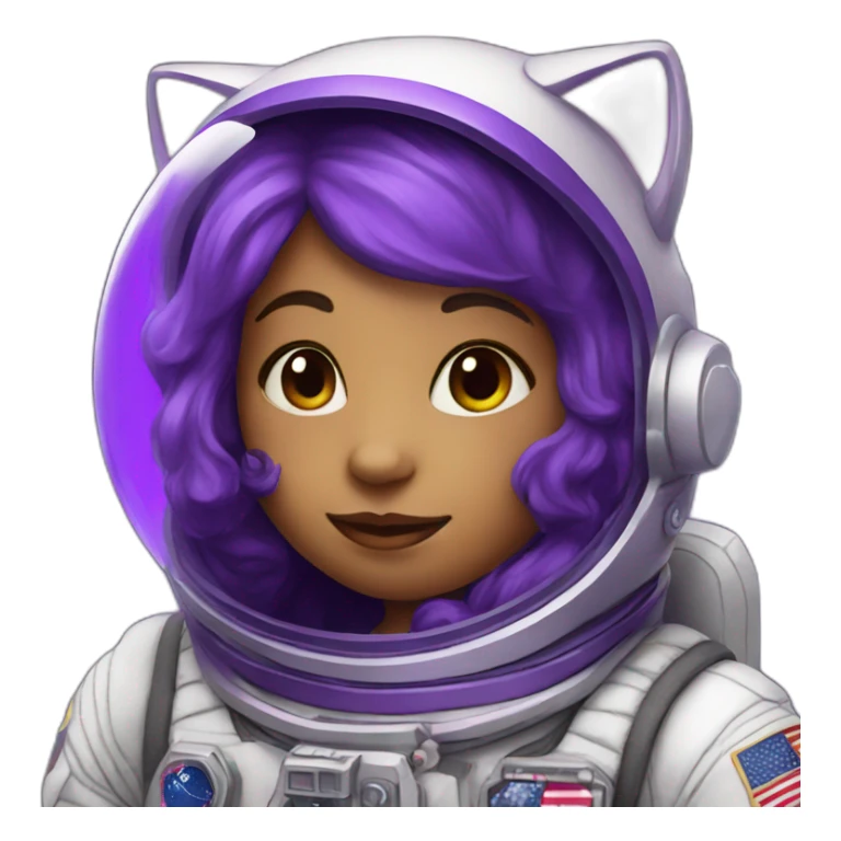 purple catgirl astronaut sticker