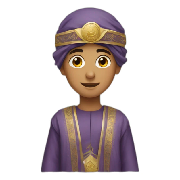 a boy in thoub and Arabian head dress sticker