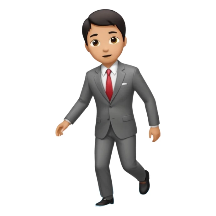 asian man with heart eyes slip and fall on sidewalk  sticker