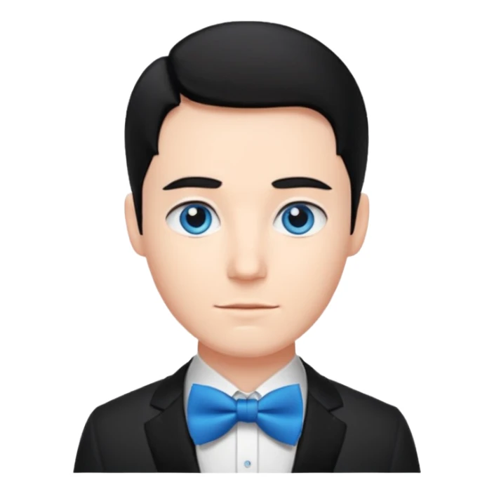 siyah saçlı krımızı papyonlu adam sticker