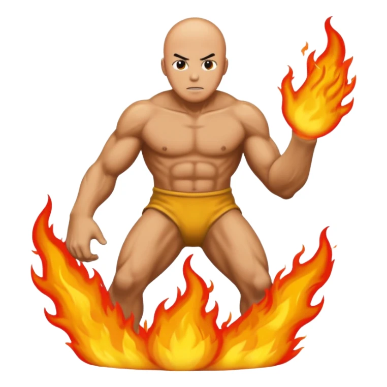 A biant big foot on fire with saitama sticker