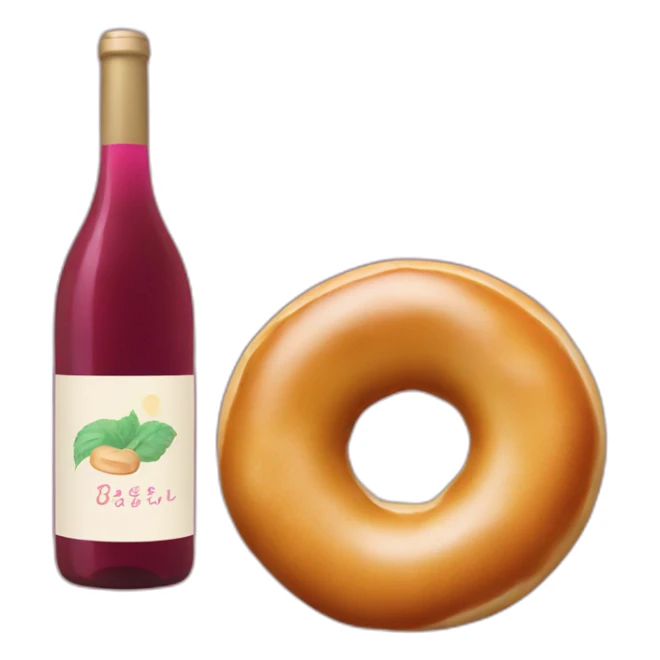 A bagel and a bottle of natural wine sticker